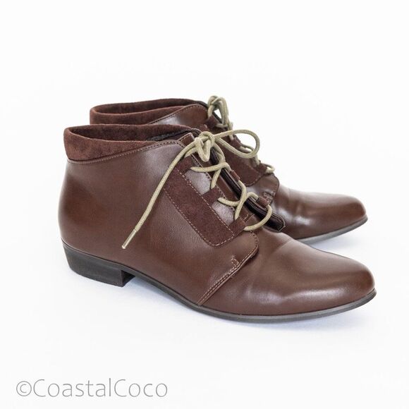 Chelsea Crew Felix Brown Lace up Ankle Bootie 8, Retro Cowgirl Vintage Festival - Picture 1 of 10